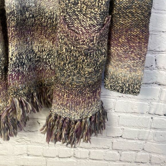 Lucky Brand Open Front Fringe Knit Cardigan Size Large NWT  7 - Picture 5 of 10